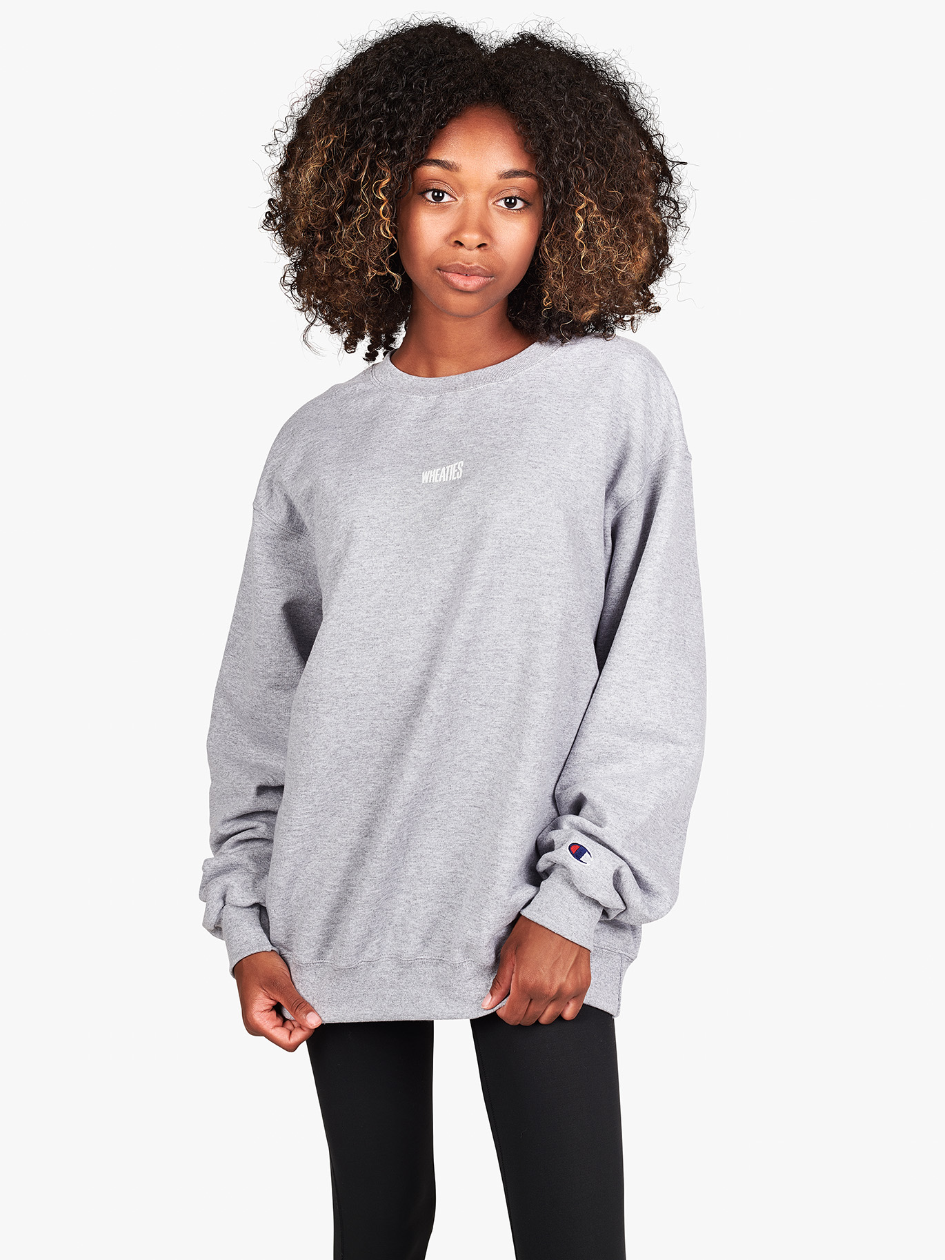 Grey crew neck sweatshirt discount champion